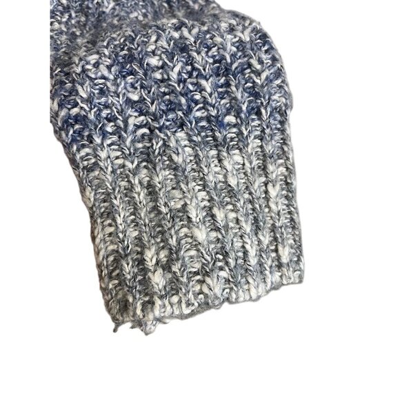 Lucky Brand Cable Knit Sweater Blue L Preppy Classic Retro Ombre Lace Up Striped - Picture 3 of 9